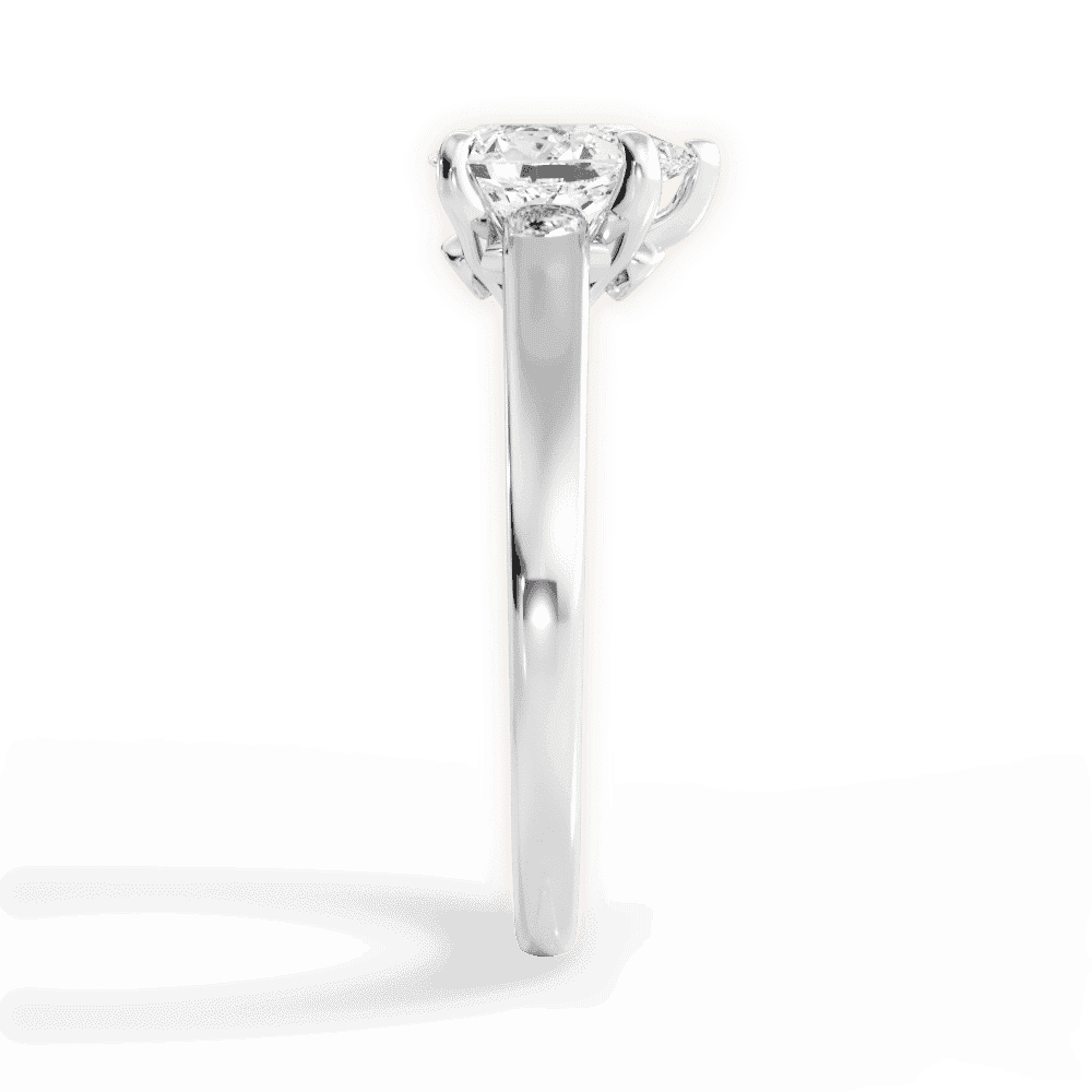 14kt White Gold/18kt White Gold/Platinum/pear/side