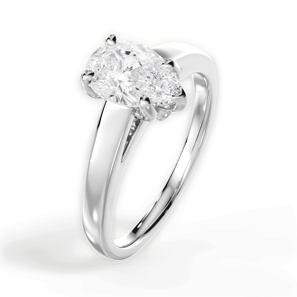 14kt White Gold/18kt White Gold/Platinum/pear/perspective