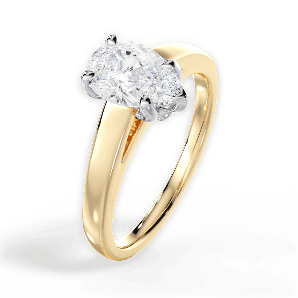 14kt Yellow Gold/18kt Yellow Gold/pear/perspective