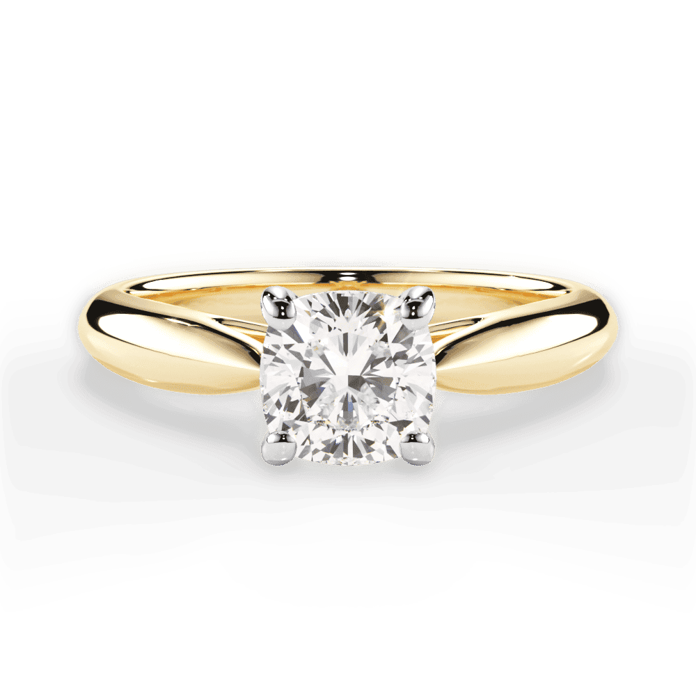 14kt Yellow Gold/18kt Yellow Gold/cushion/top
