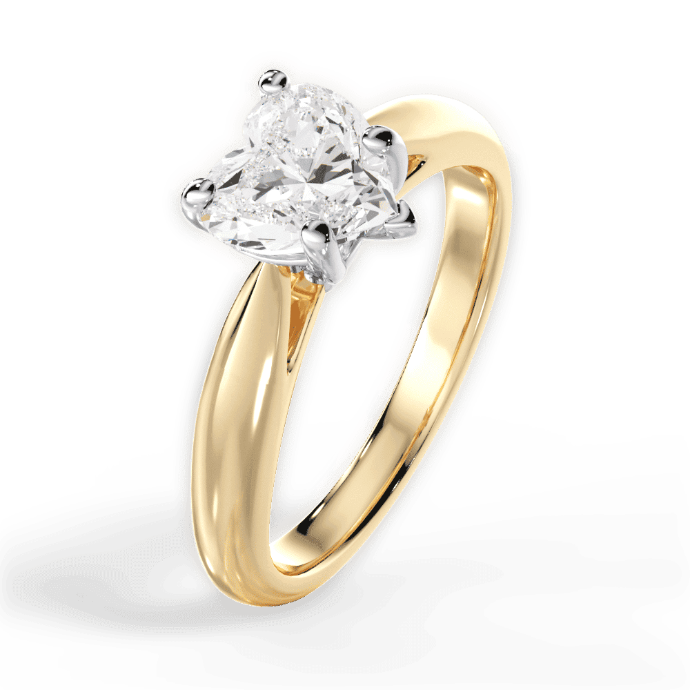 14kt Yellow Gold/18kt Yellow Gold/heart/perspective