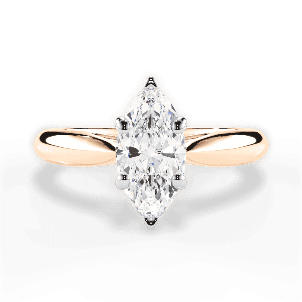 14kt Rose Gold/18kt Rose Gold/marquise/top