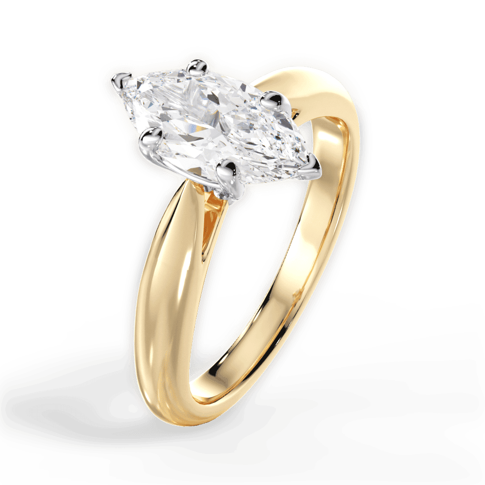 14kt Yellow Gold/18kt Yellow Gold/marquise/perspective