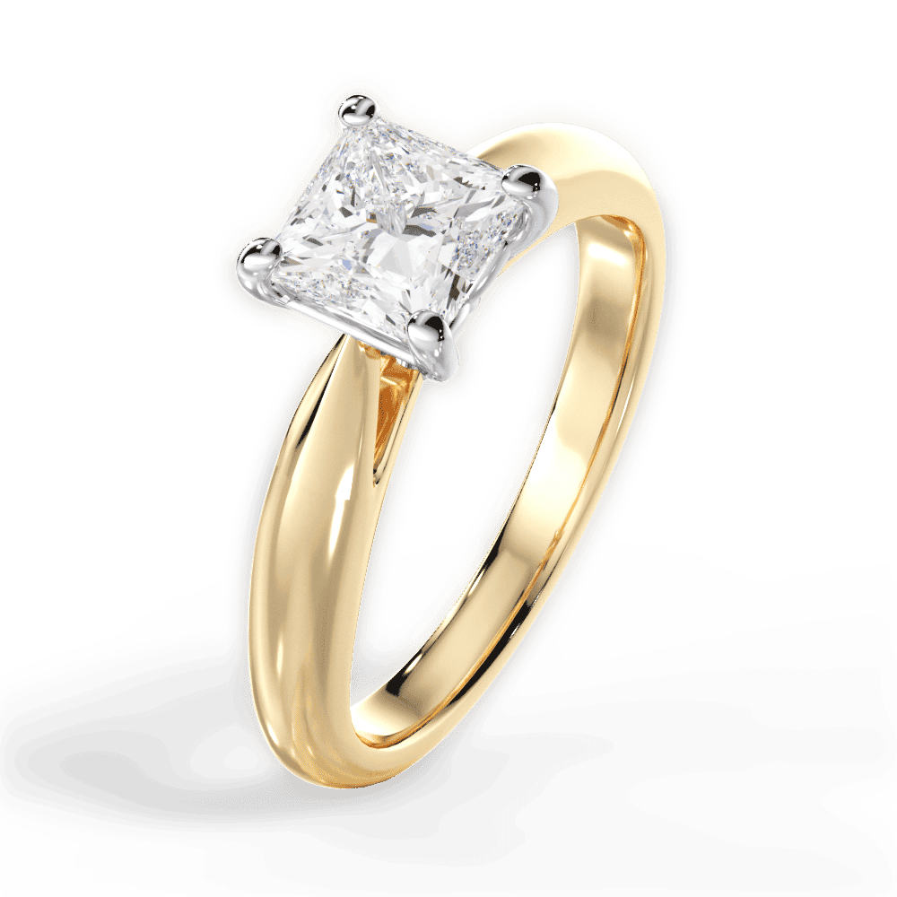 14kt Yellow Gold/18kt Yellow Gold/princess/perspective