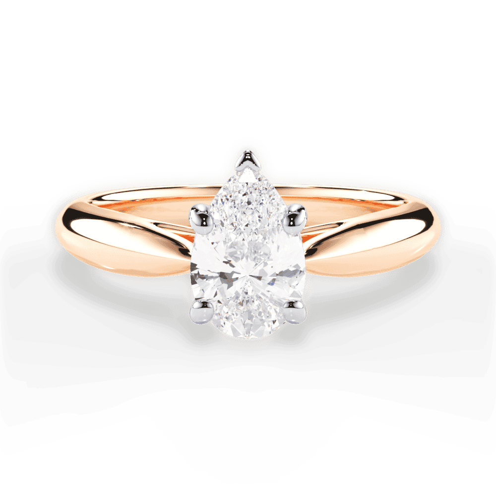 14kt Rose Gold/18kt Rose Gold/pear/top