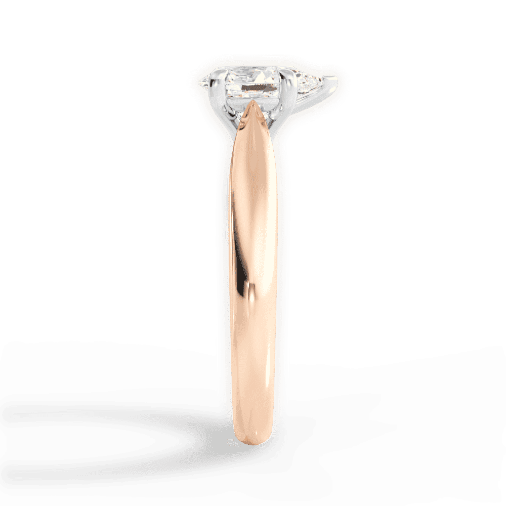 14kt Rose Gold/18kt Rose Gold/pear/side