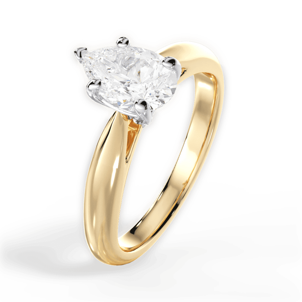 14kt Yellow Gold/18kt Yellow Gold/pear/perspective