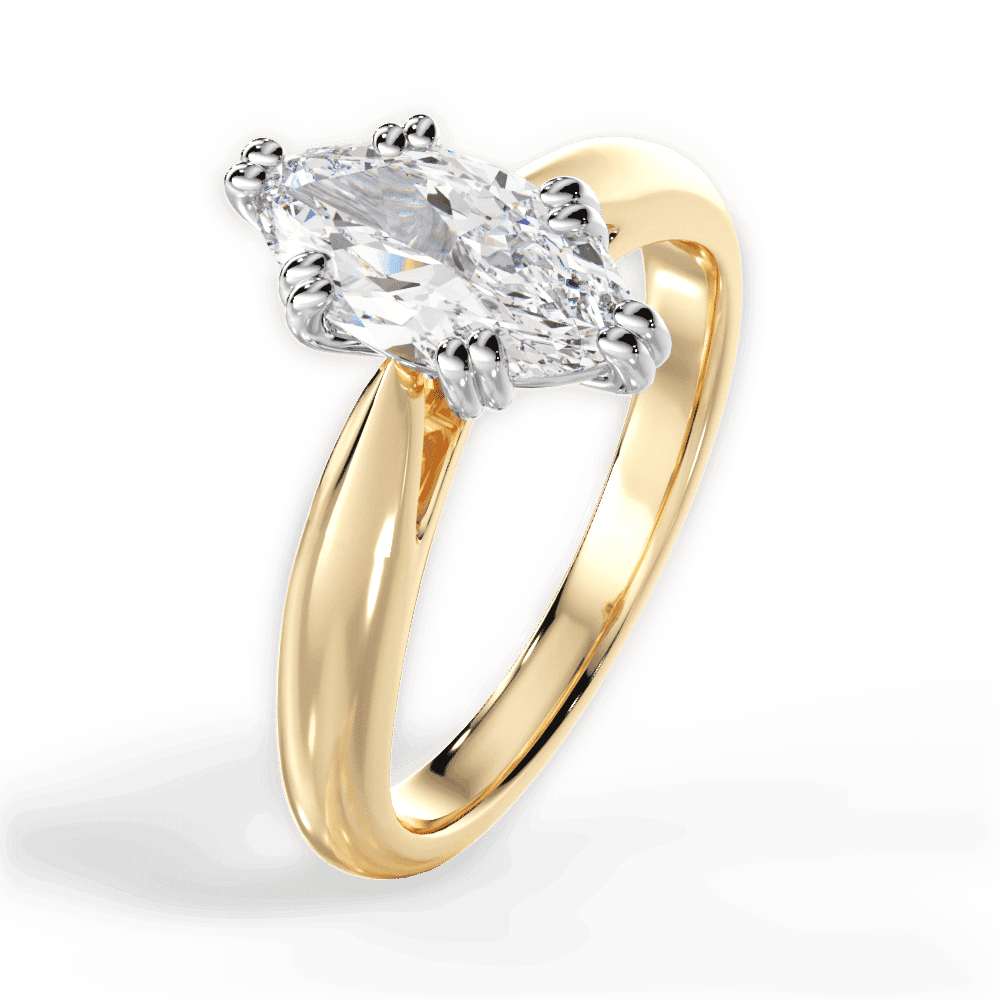 14kt Yellow Gold/18kt Yellow Gold/marquise/perspective