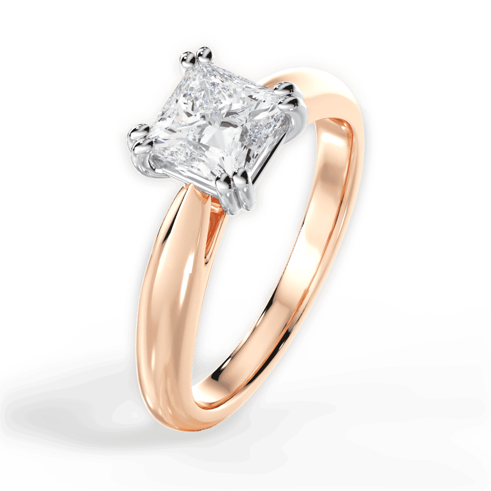 14kt Rose Gold/18kt Rose Gold/princess/perspective