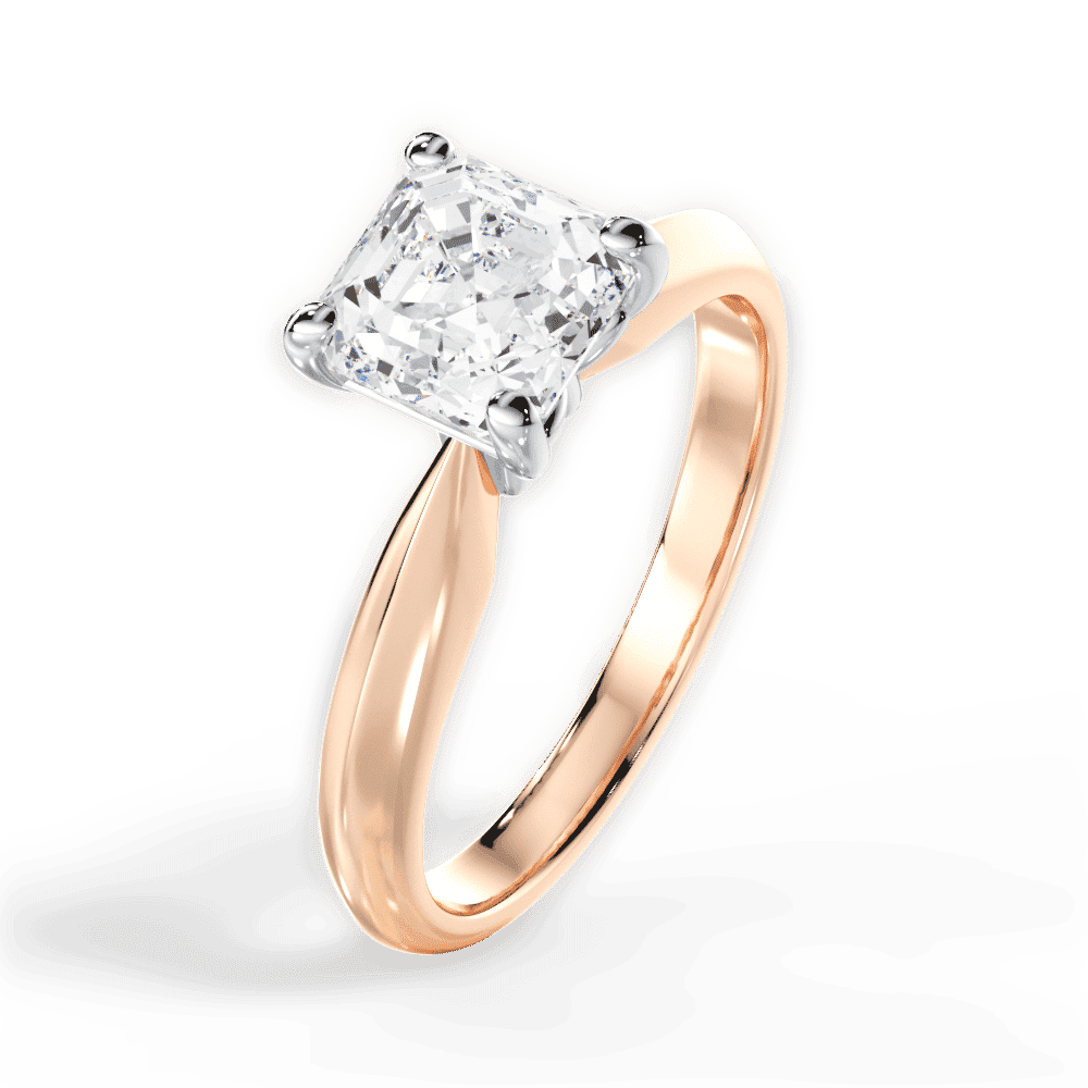 14kt Rose Gold/18kt Rose Gold/asscher/perspective