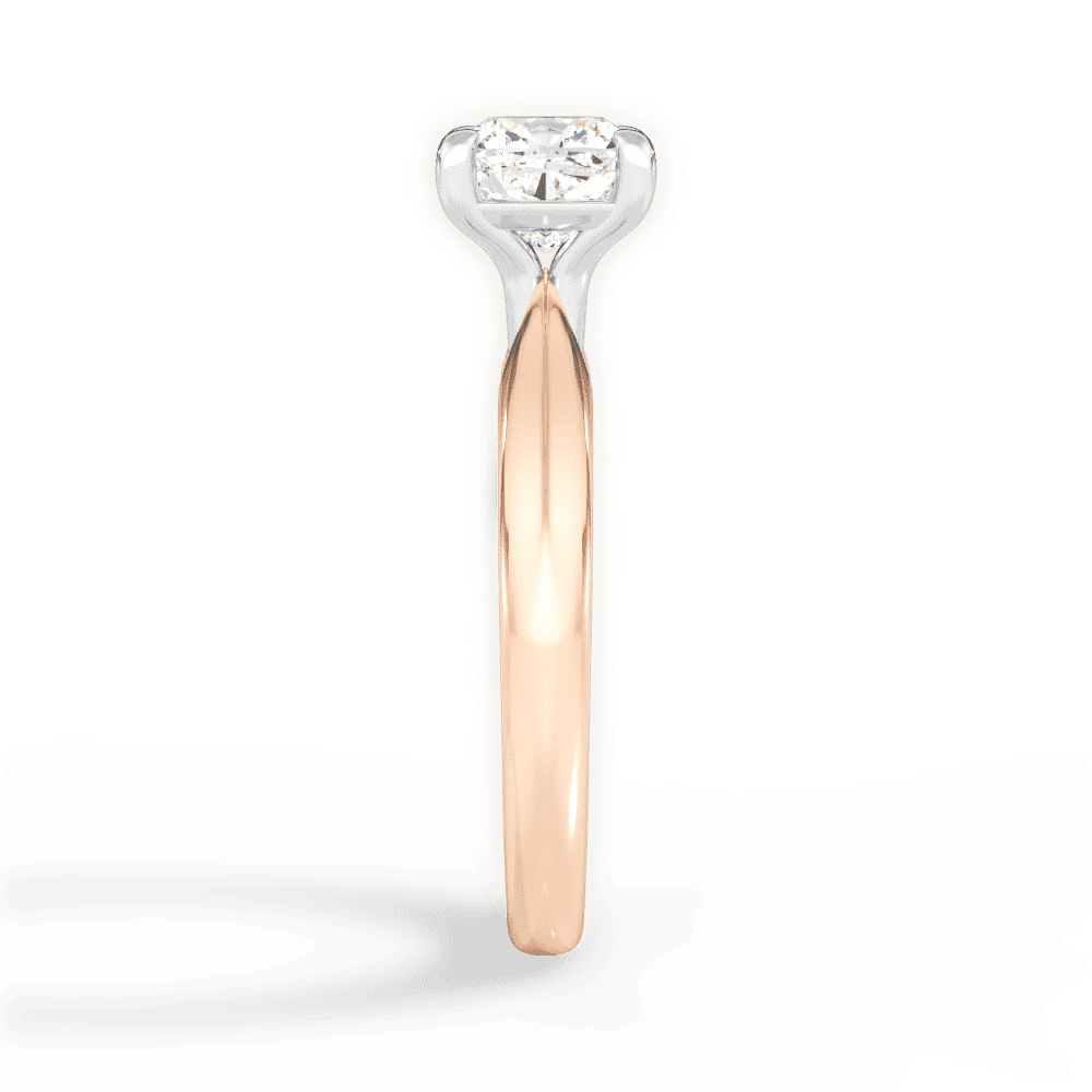 14kt Rose Gold/18kt Rose Gold/cushion/side