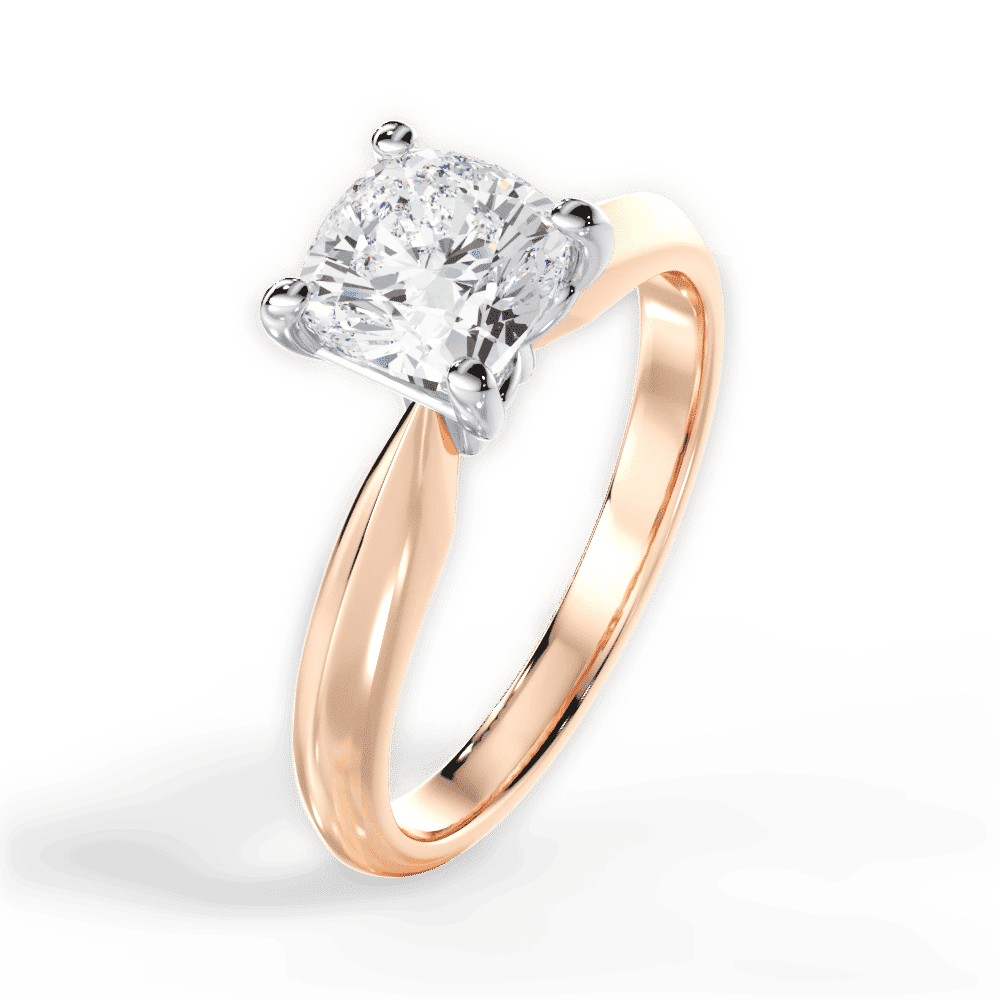 14kt Rose Gold/18kt Rose Gold/cushion/perspective