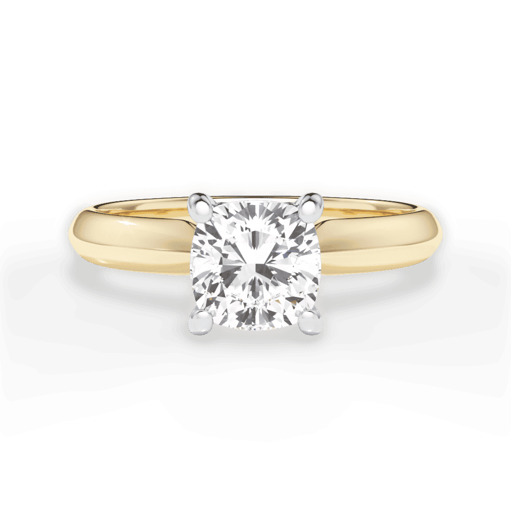14kt Yellow Gold/18kt Yellow Gold/cushion/top