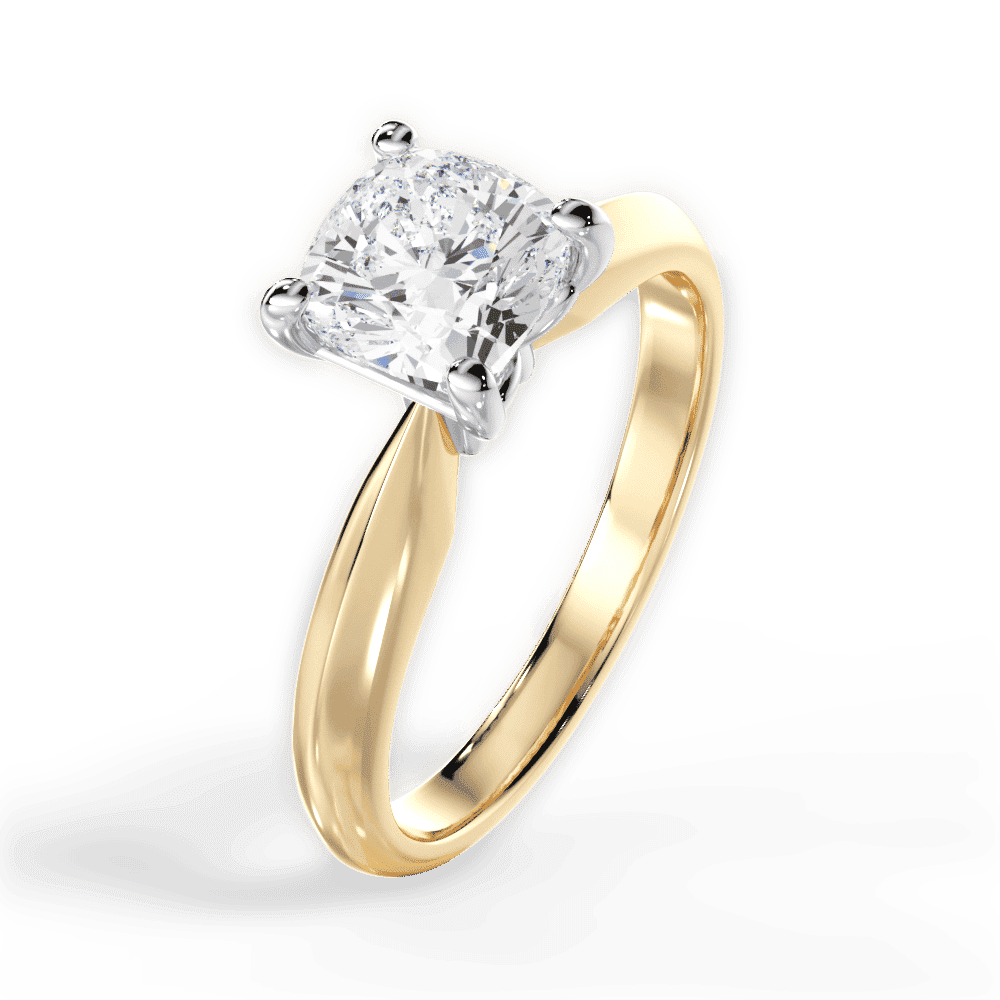 14kt Yellow Gold/18kt Yellow Gold/cushion/perspective