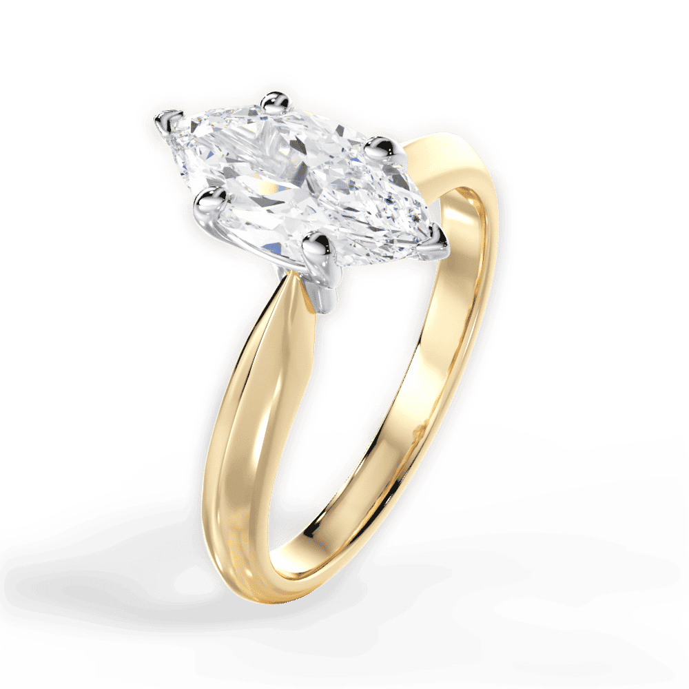 14kt Yellow Gold/18kt Yellow Gold/marquise/perspective