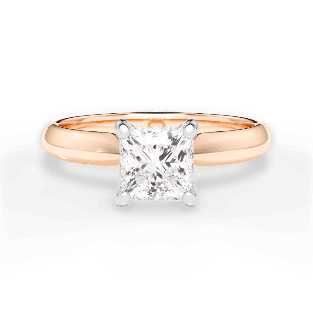 14kt Rose Gold/18kt Rose Gold/princess/top
