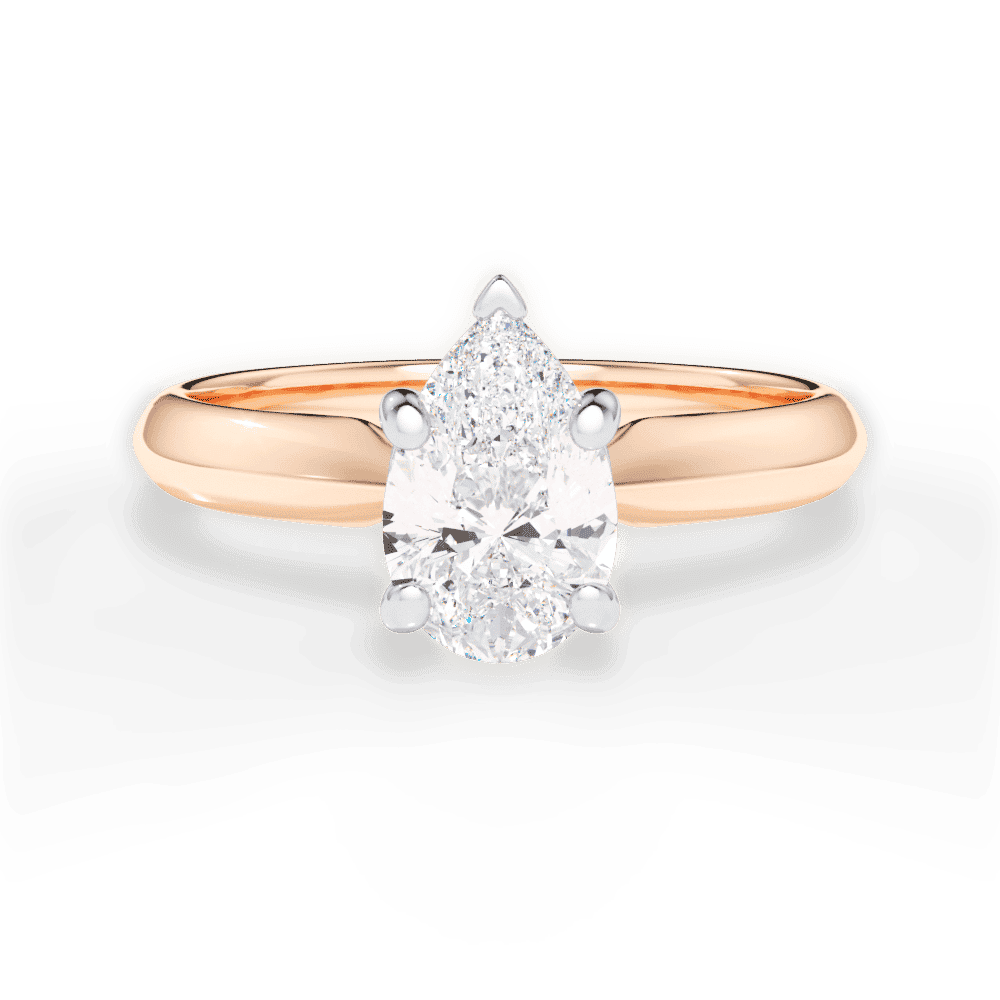 14kt Rose Gold/18kt Rose Gold/pear/top