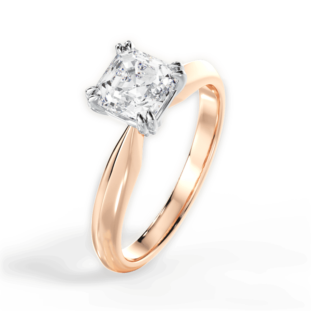 14kt Rose Gold/18kt Rose Gold/asscher/perspective