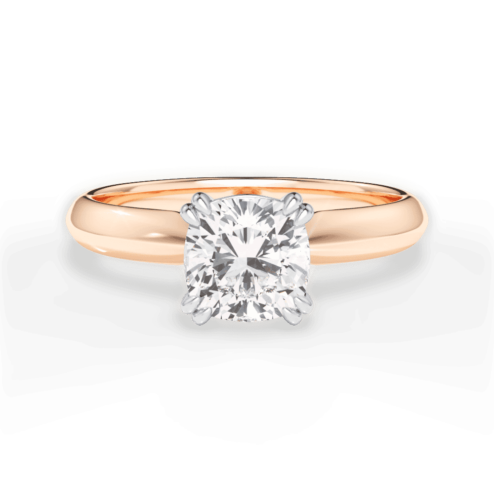 14kt Rose Gold/18kt Rose Gold/cushion/top