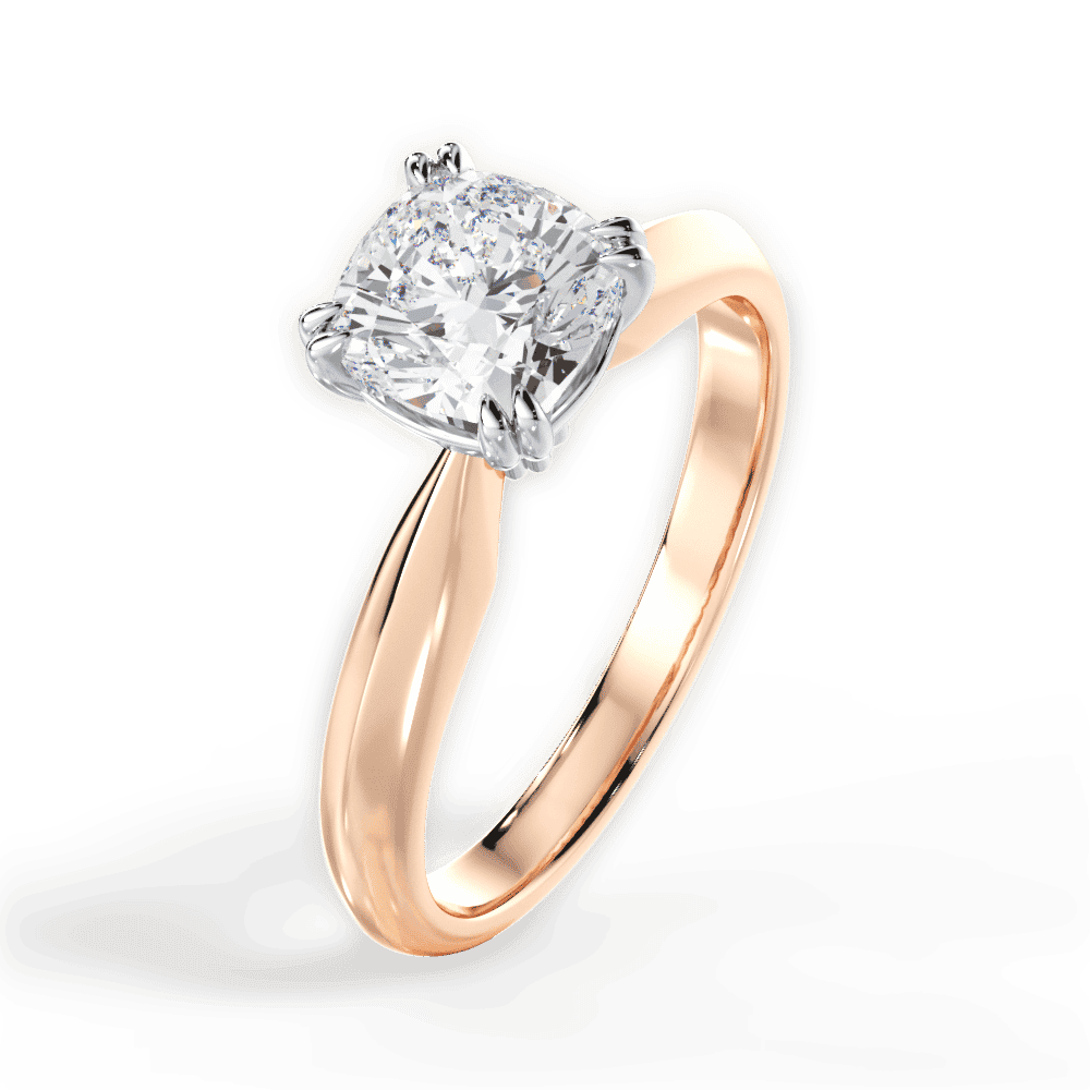 14kt Rose Gold/18kt Rose Gold/cushion/perspective
