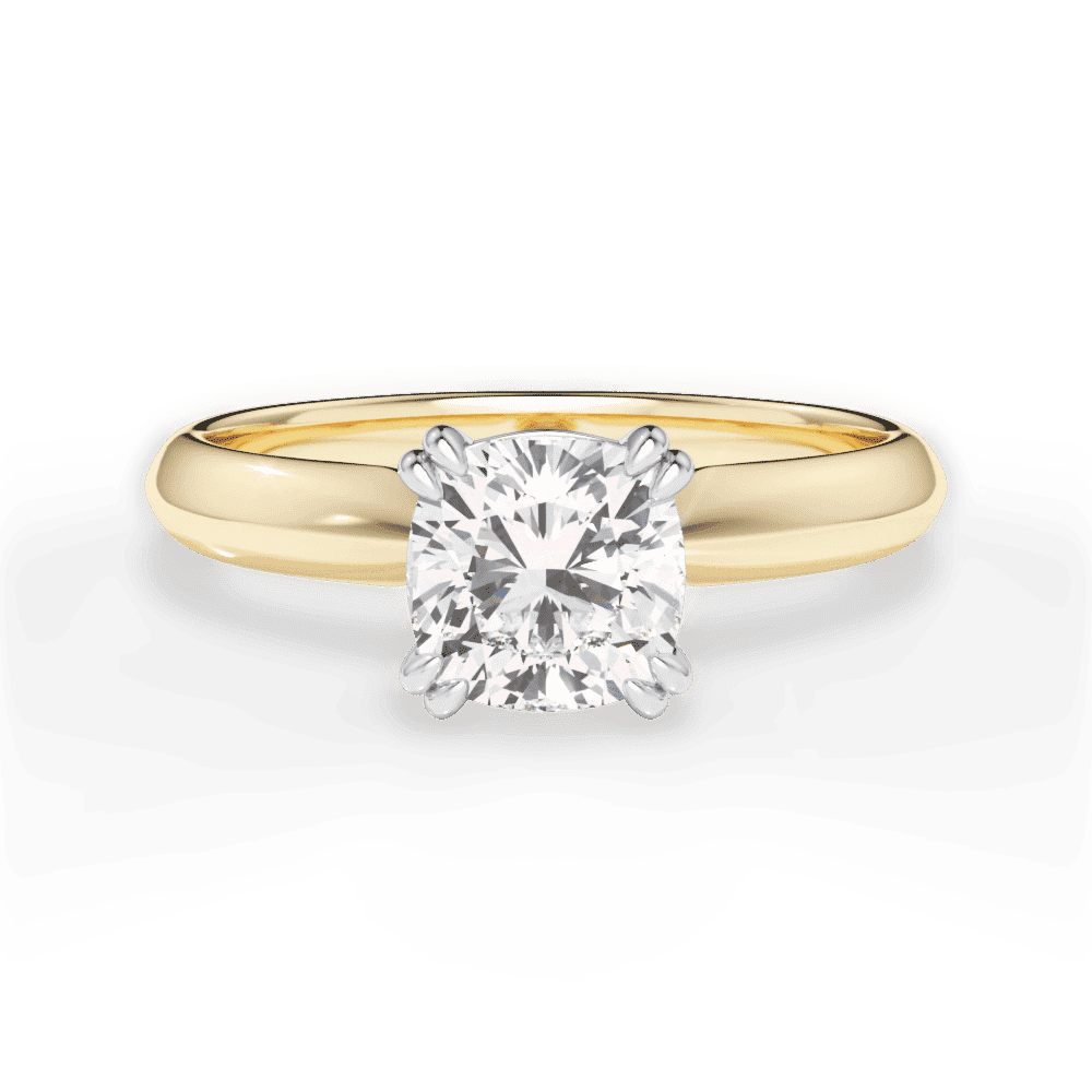 14kt Yellow Gold/18kt Yellow Gold/cushion/top