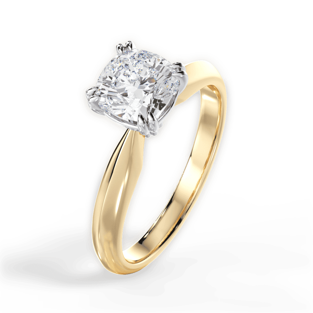 14kt Yellow Gold/18kt Yellow Gold/cushion/perspective