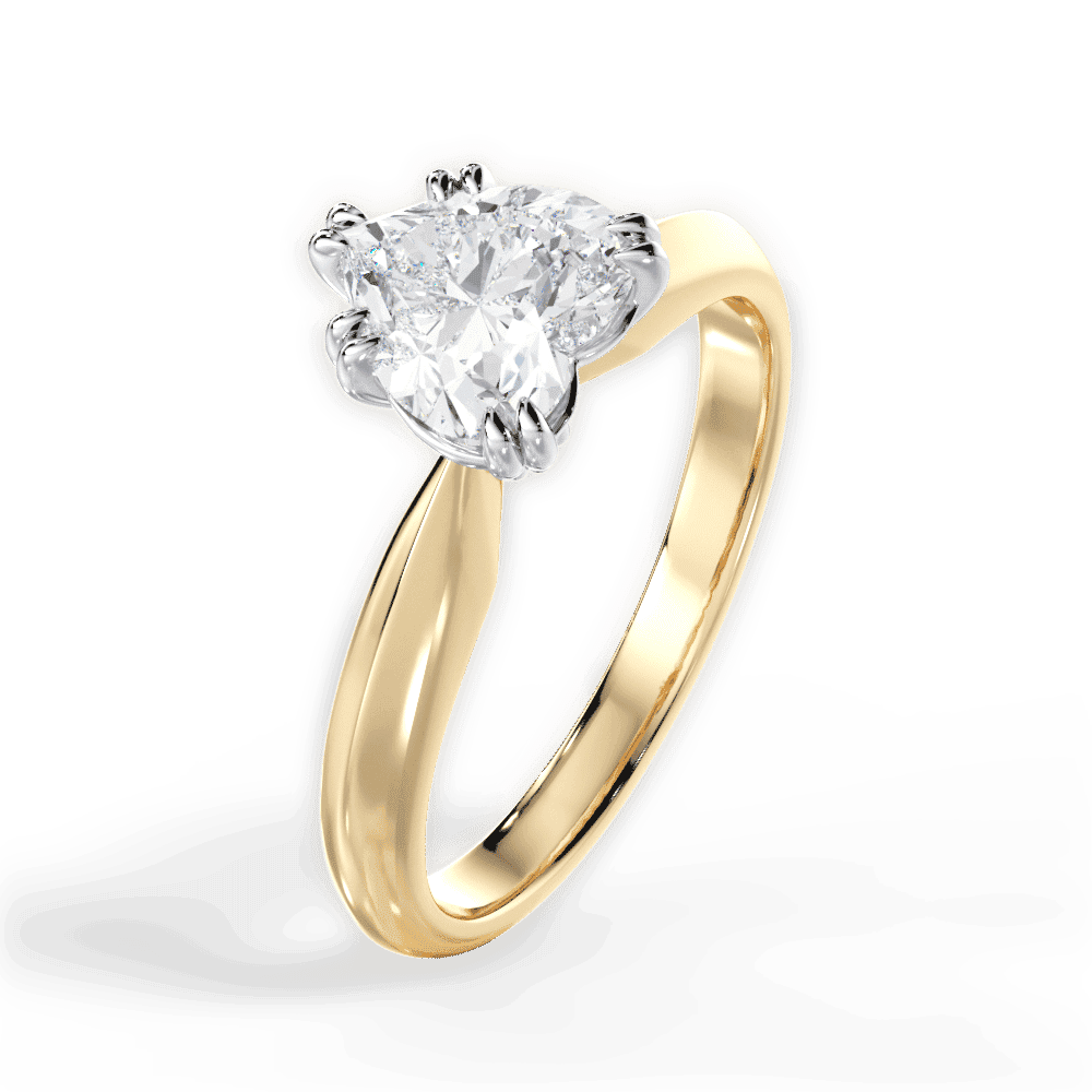 14kt Yellow Gold/18kt Yellow Gold/heart/perspective