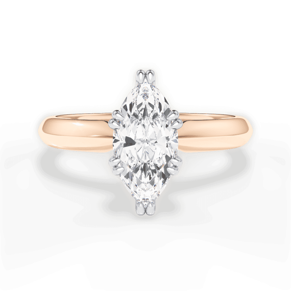 14kt Rose Gold/18kt Rose Gold/marquise/top
