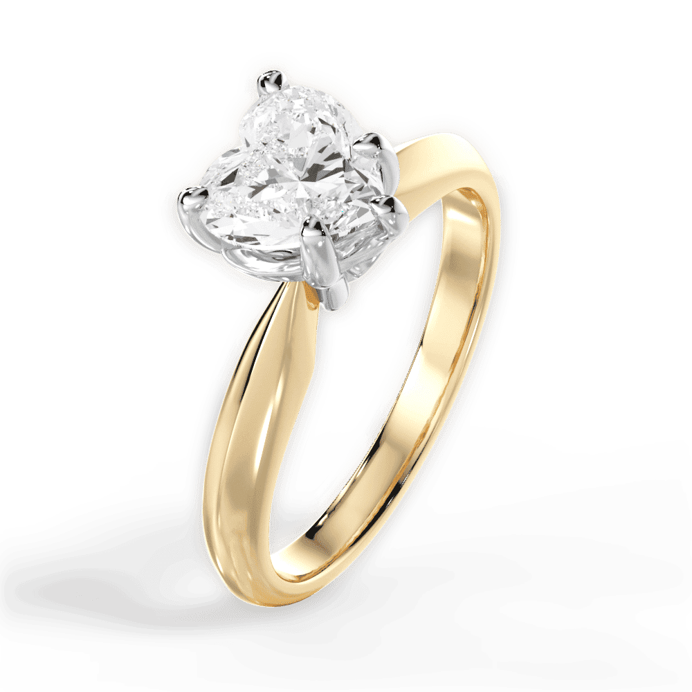 14kt Yellow Gold/18kt Yellow Gold/heart/perspective