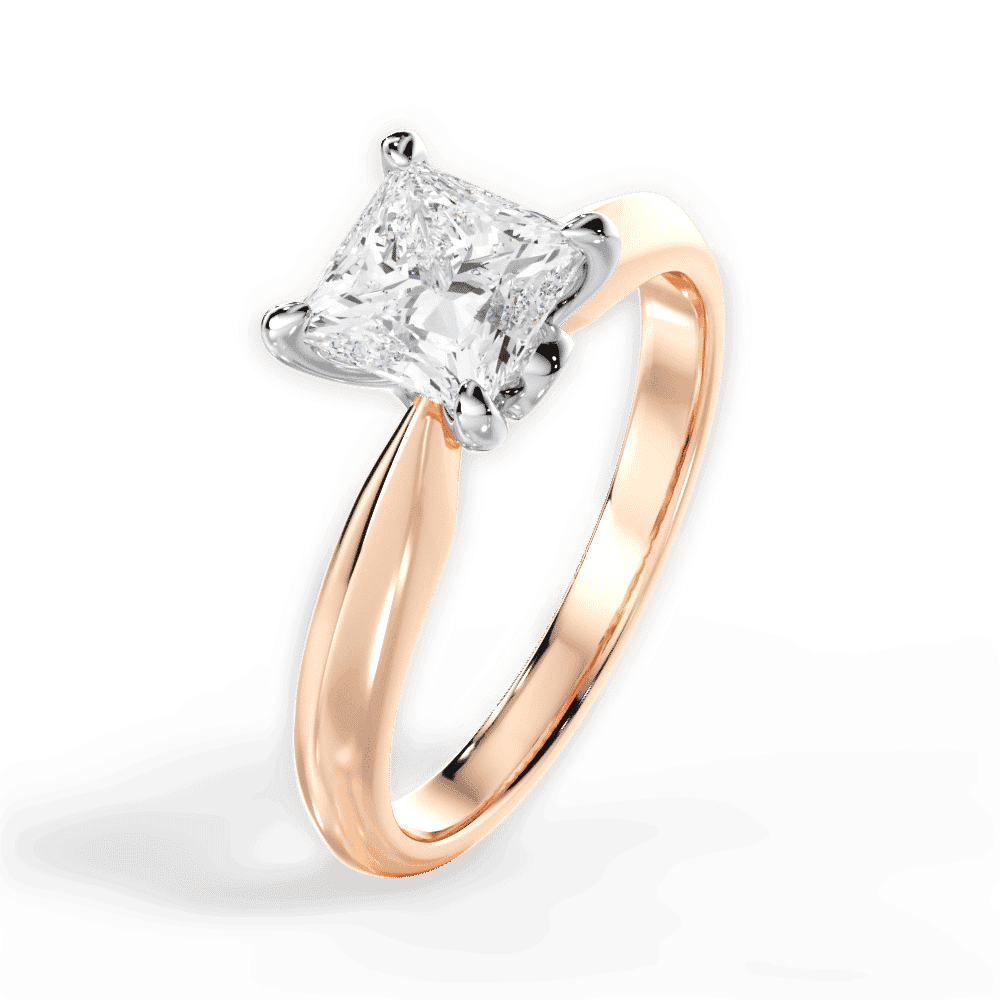 14kt Rose Gold/18kt Rose Gold/princess/perspective
