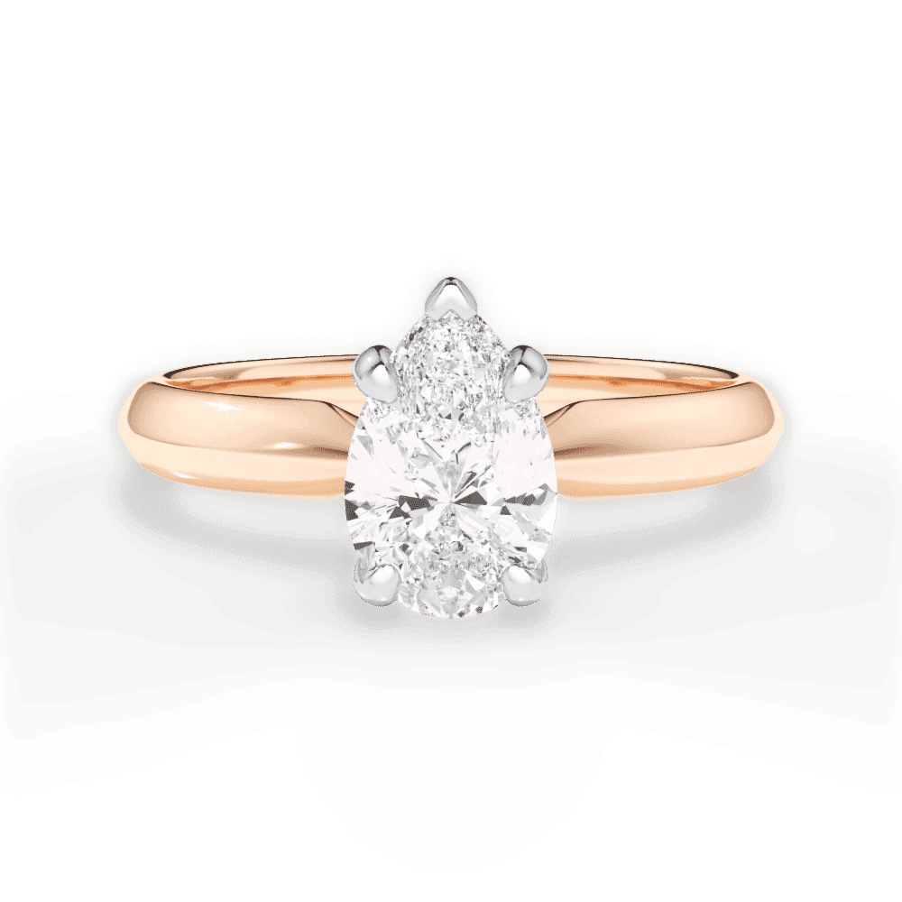 14kt Rose Gold/18kt Rose Gold/pear/top