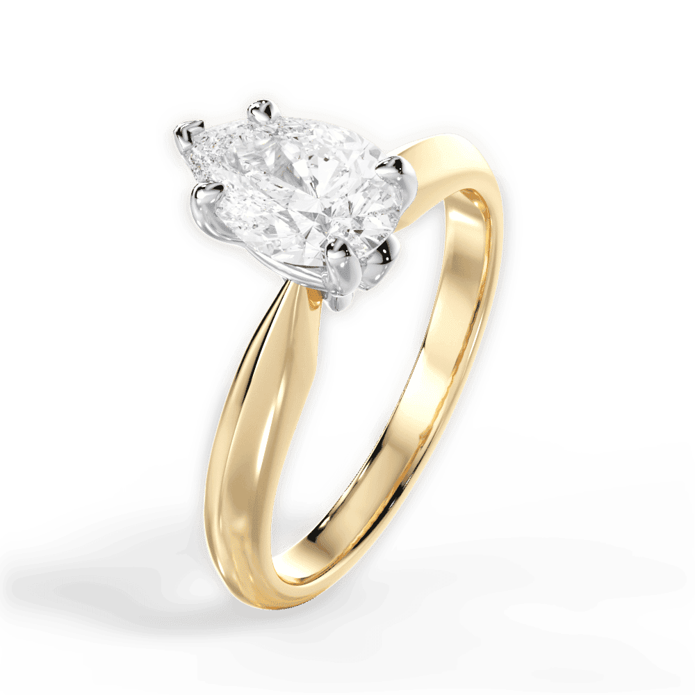 14kt Yellow Gold/18kt Yellow Gold/pear/perspective