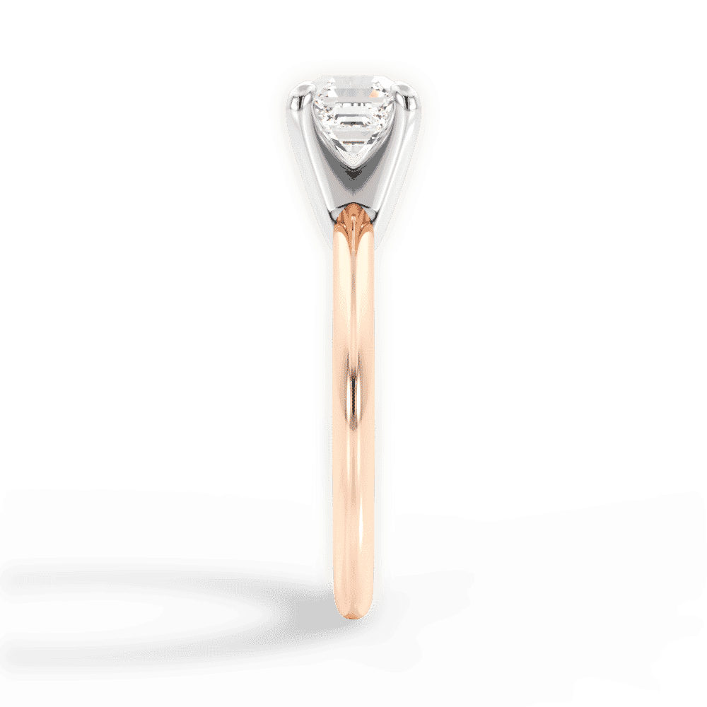 14kt Rose Gold/18kt Rose Gold/asscher/side