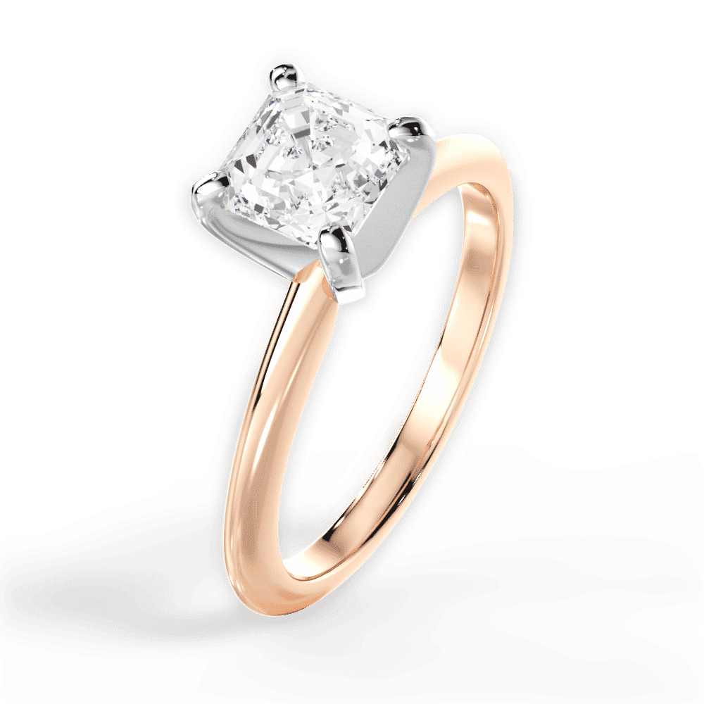 14kt Rose Gold/18kt Rose Gold/asscher/perspective