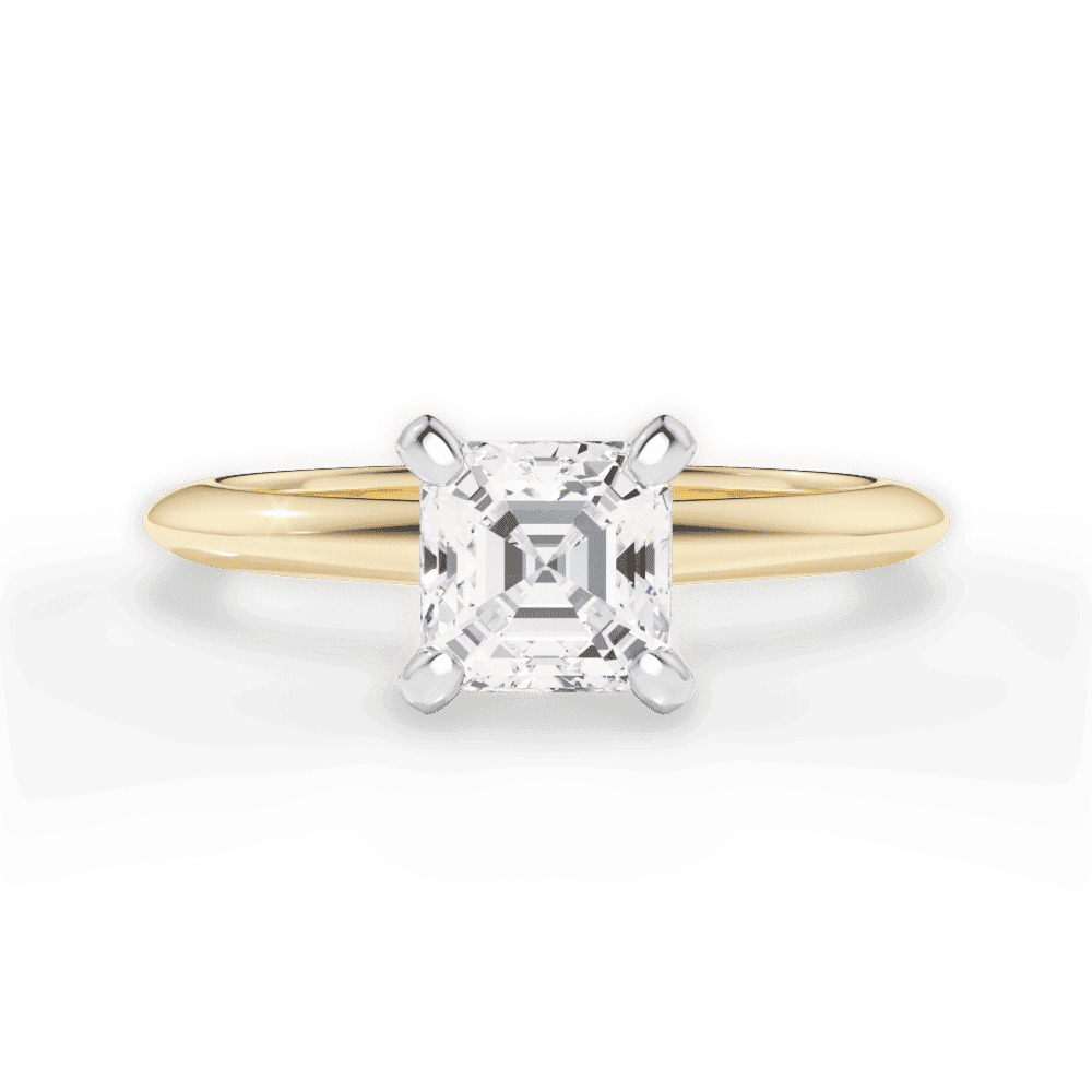 14kt Yellow Gold/18kt Yellow Gold/asscher/top
