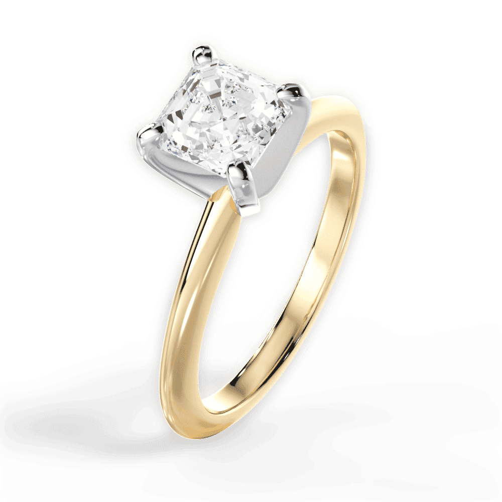 14kt Yellow Gold/18kt Yellow Gold/asscher/perspective