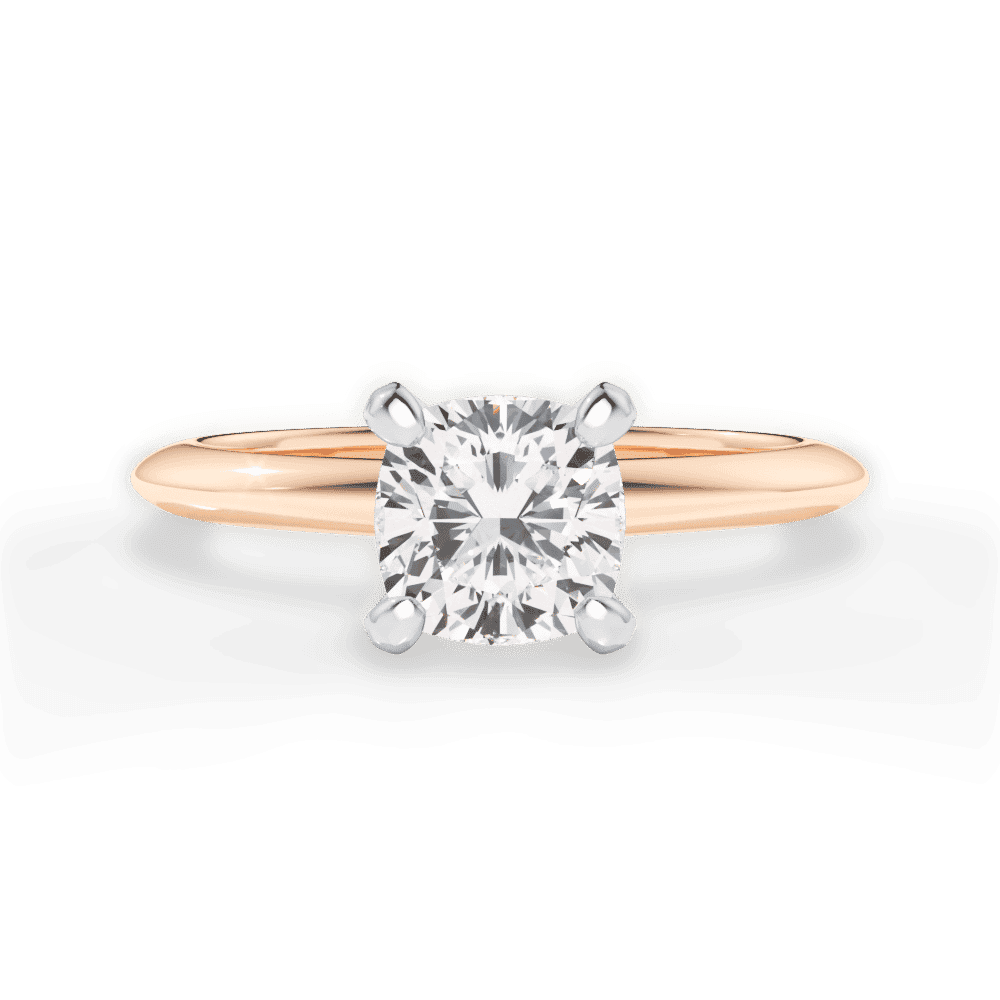 14kt Rose Gold/18kt Rose Gold/cushion/top