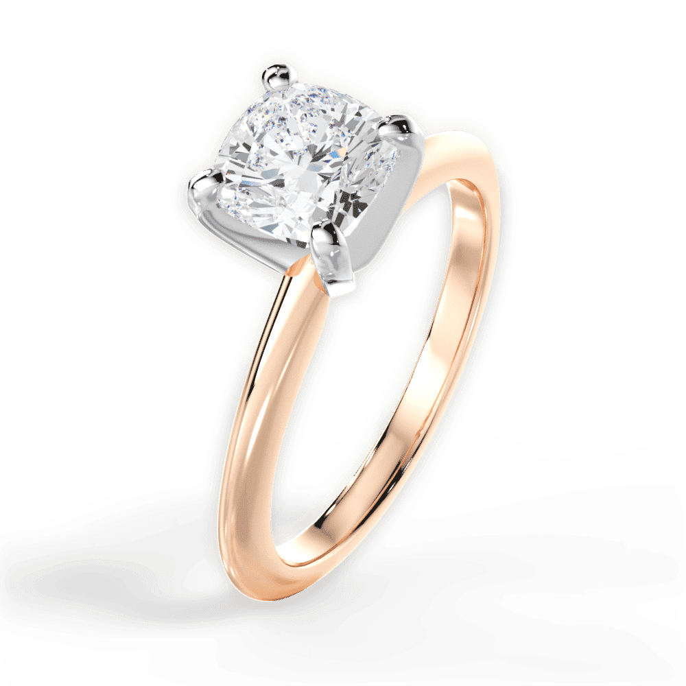 14kt Rose Gold/18kt Rose Gold/cushion/perspective