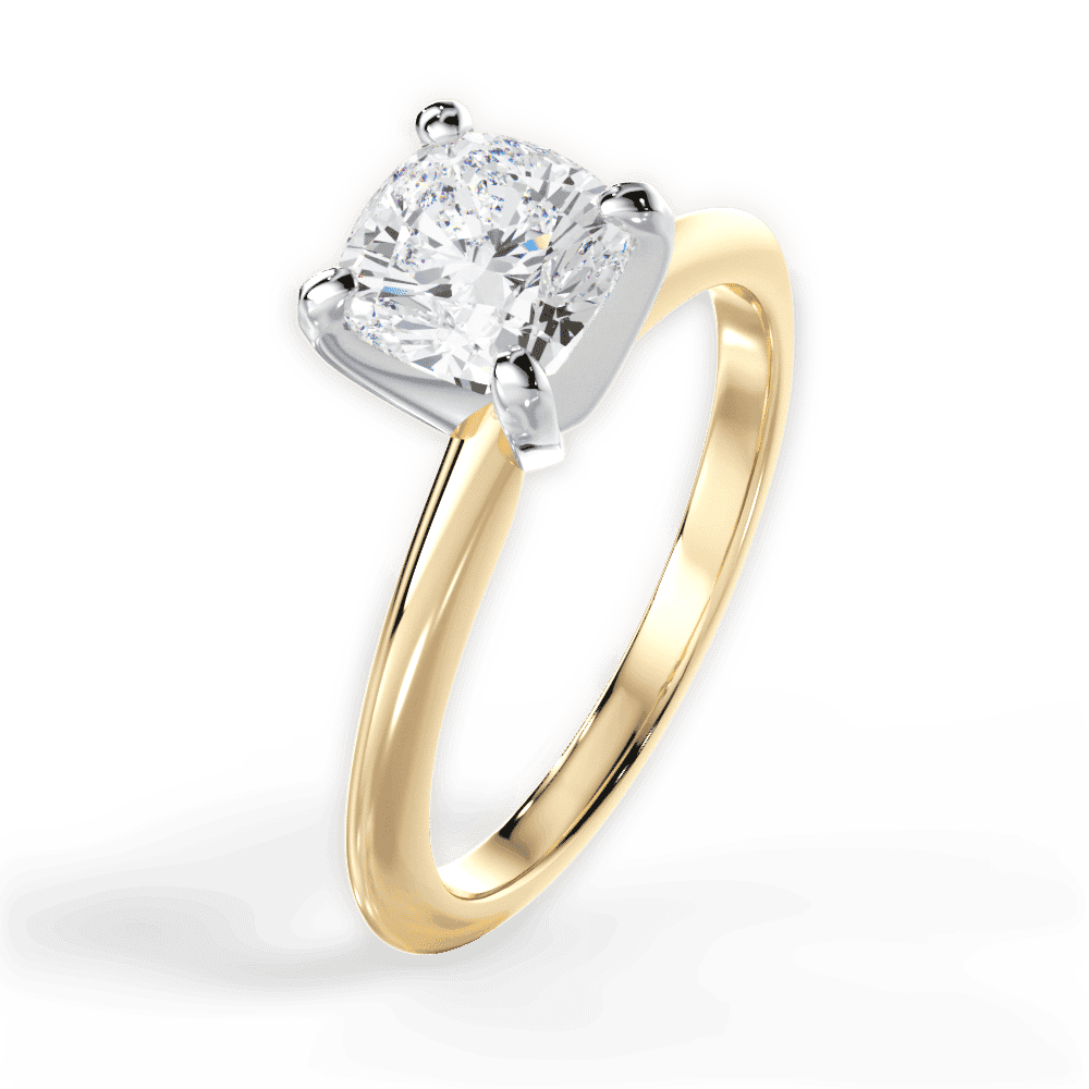 14kt Yellow Gold/18kt Yellow Gold/cushion/perspective