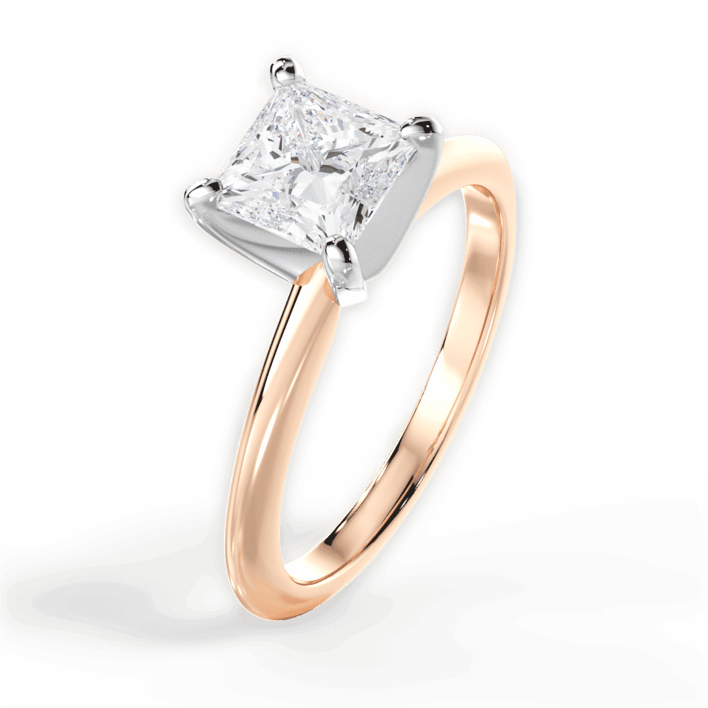 14kt Rose Gold/18kt Rose Gold/princess/perspective