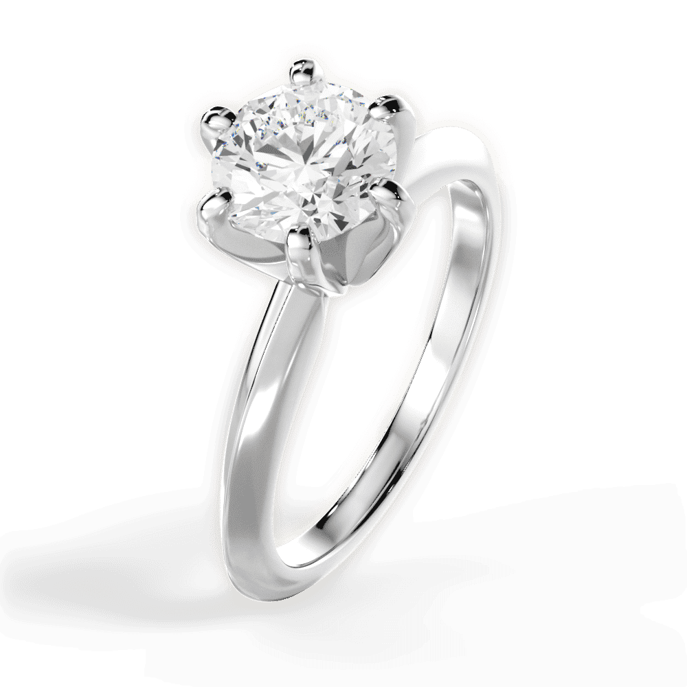 14kt White Gold/18kt White Gold/Platinum/round/perspective