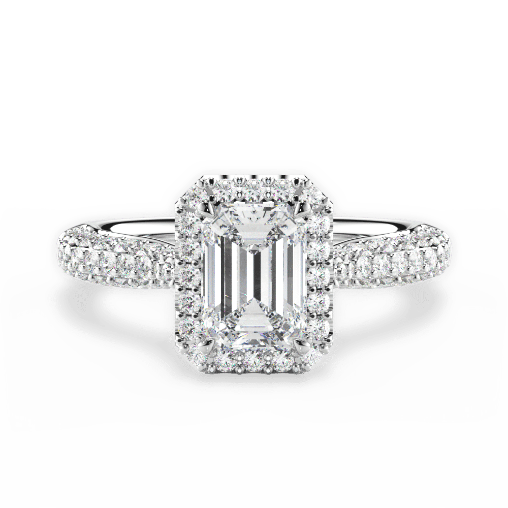 14kt White Gold/18kt White Gold/Platinum/emerald/top