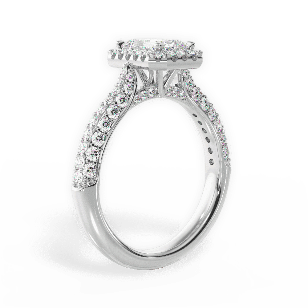14kt White Gold/18kt White Gold/Platinum/emerald/front