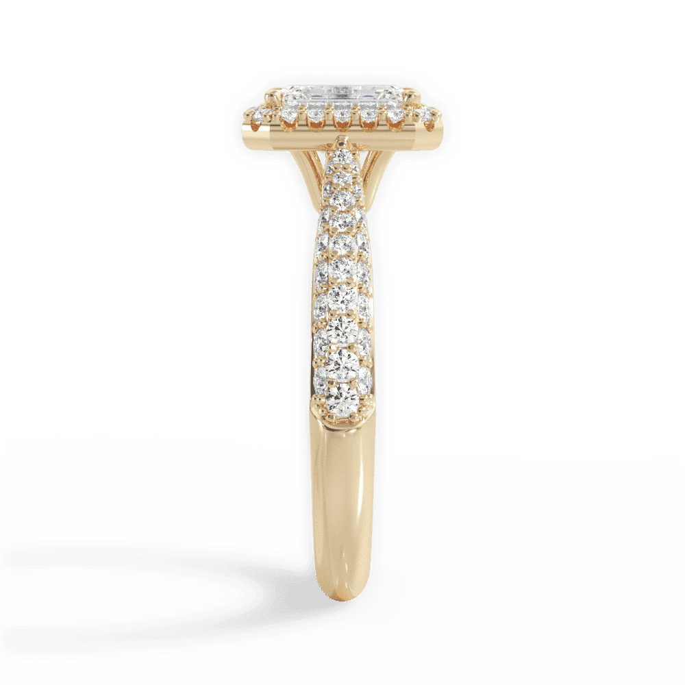 14kt Yellow Gold/18kt Yellow Gold/emerald/side