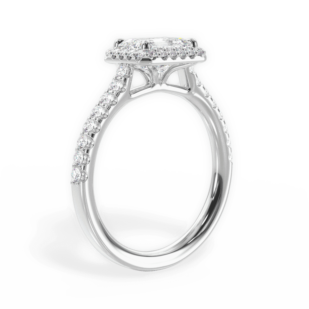 14kt White Gold/18kt White Gold/Platinum/emerald/front