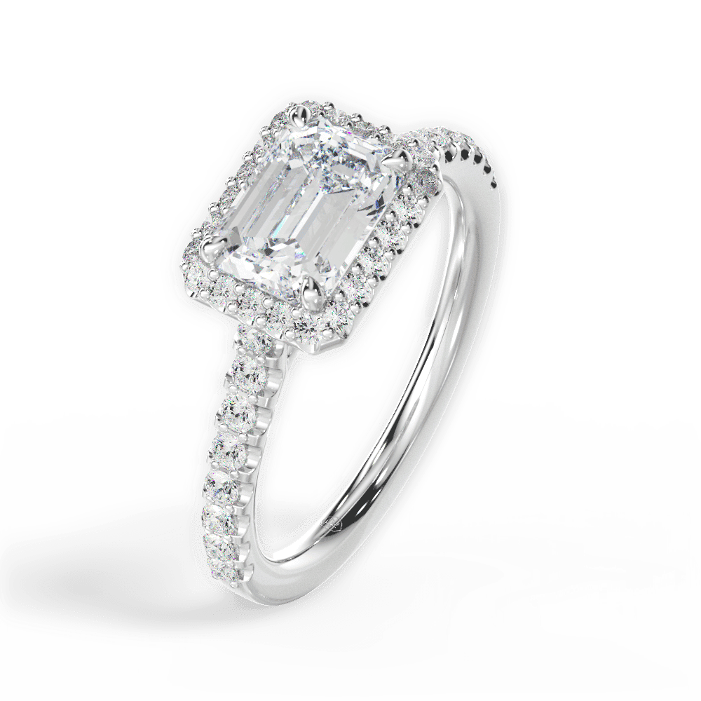 14kt White Gold/18kt White Gold/Platinum/emerald/perspective