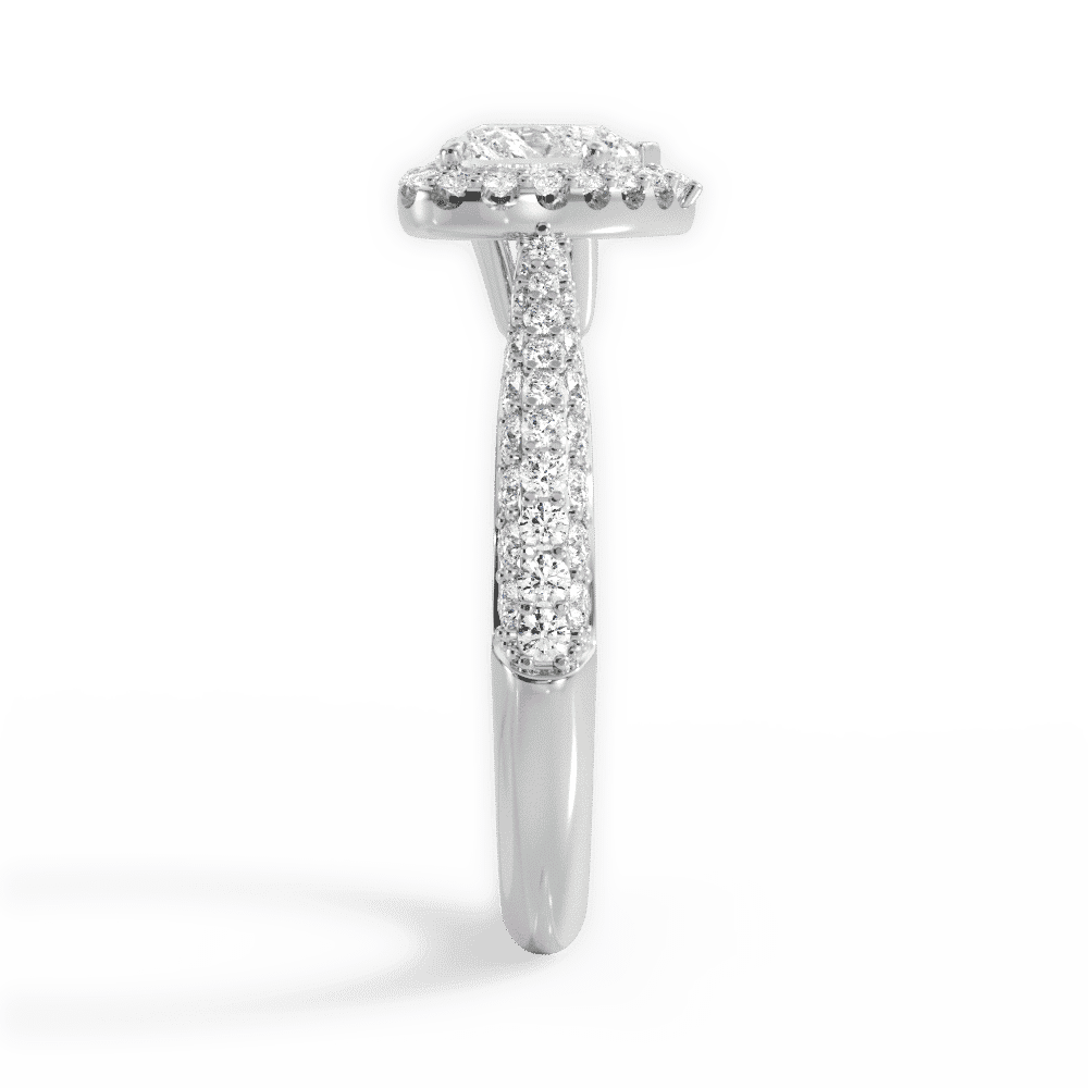 14kt White Gold/18kt White Gold/Platinum/heart/side