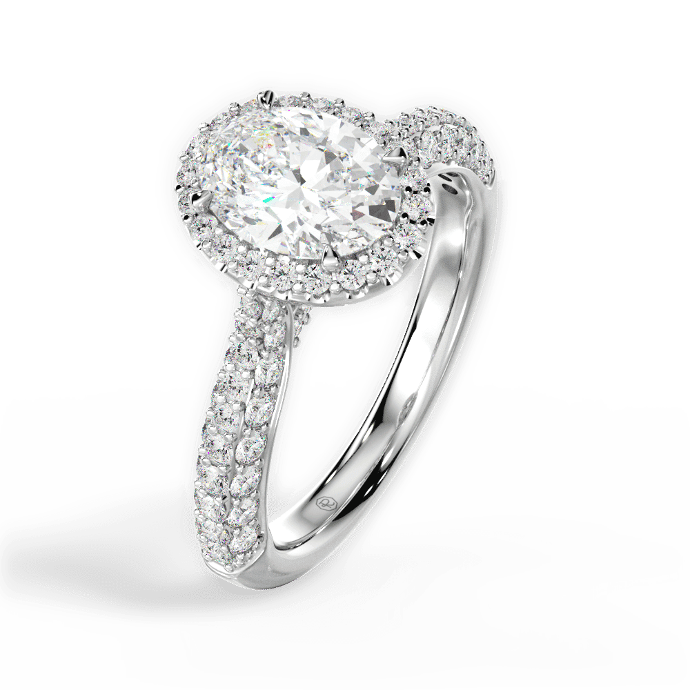 14kt White Gold/18kt White Gold/Platinum/oval/perspective