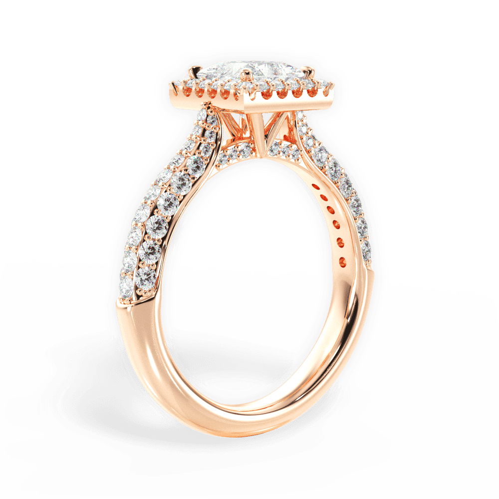14kt Rose Gold/18kt Rose Gold/princess/front