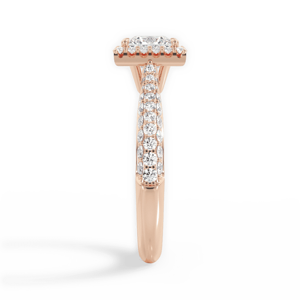 14kt Rose Gold/18kt Rose Gold/princess/side